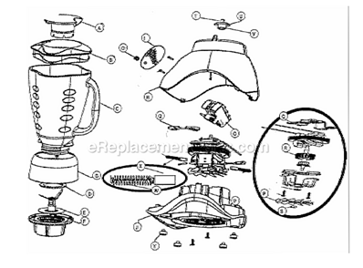 Page A Diagram and Parts List for 6651  Oster Blender