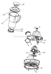 Page A Diagram and Parts List for 6704  Oster Blender