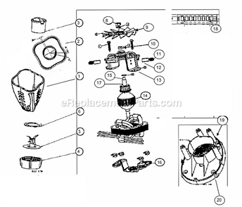 Page A Diagram and Parts List for 6751  Oster Blender