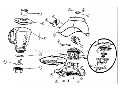Part Location Diagram of 14930005000 Oster Pro BRUSH MOLD