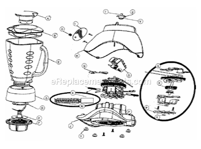Page A Diagram and Parts List for 6812  Oster Blender