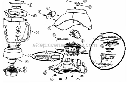 Page A Diagram and Parts List for 6813  Oster Blender