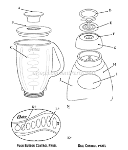 Page A Diagram and Parts List for 6815  Oster Blender