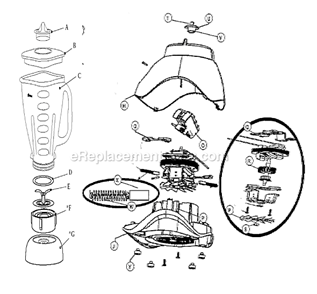 Page A Diagram and Parts List for 6837  Oster Blender