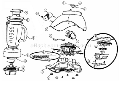 Page A Diagram and Parts List for 6855  Oster Blender
