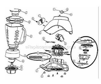 Page A Diagram and Parts List for 6873  Oster Blender
