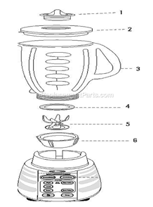 Page A Diagram and Parts List for BVCB07-L00-126  Oster Blender