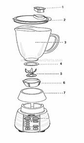 Page A Diagram and Parts List for BVLB07-L  Oster Blender