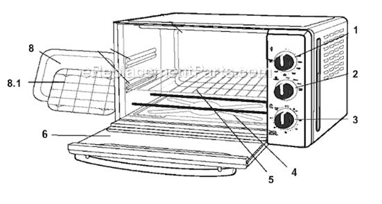 Page A Diagram and Parts List for TSSTTVCF01  Oster Toaster