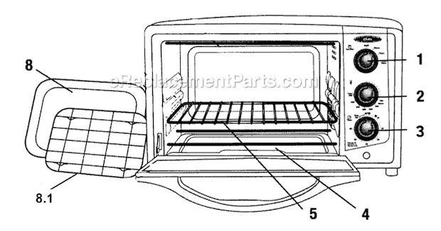 Page A Diagram and Parts List for TSSTTVCA01  Oster Toaster