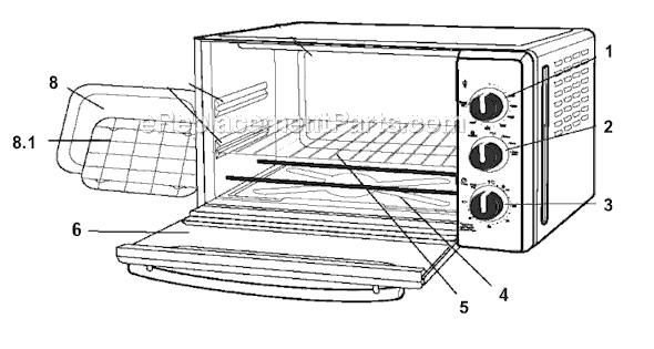 Page A Diagram and Parts List for TSSTTVCF01  Oster Toaster