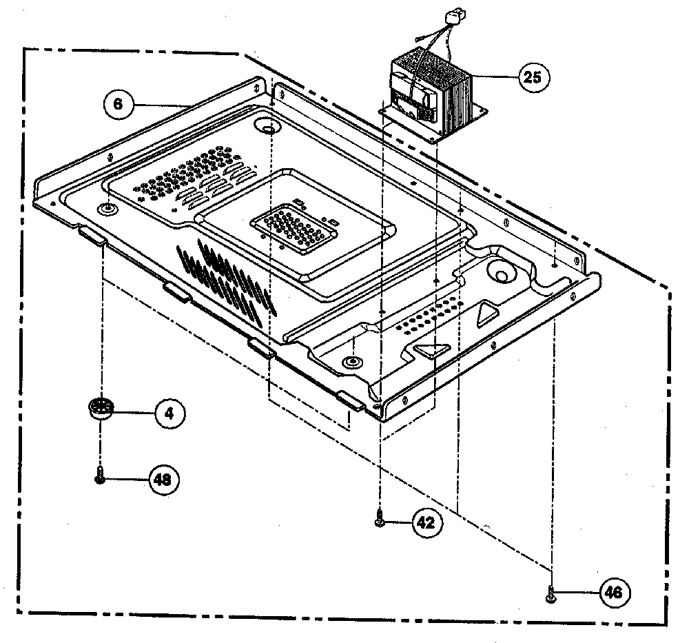 Base plate parts Diagram and Parts List for NN-S732BL  Panasonic Microwave