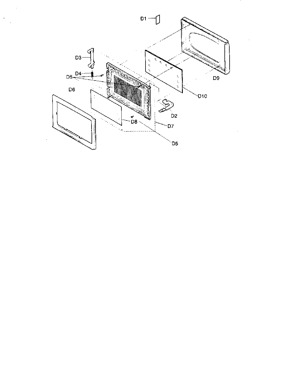 Door assembly Diagram and Parts List for NNS668BAS  Panasonic Microwave