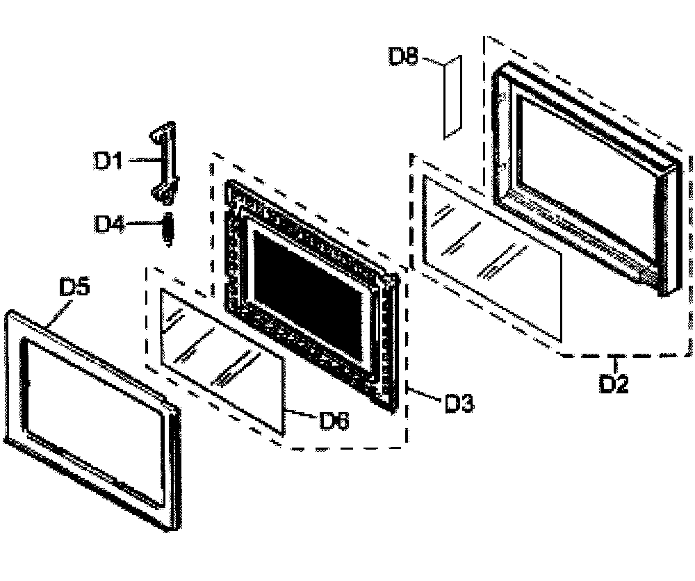 Door assy Diagram and Parts List for NN-SN960S  Panasonic Microwave