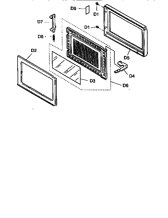 Door assembly Diagram and Parts List for NNE666BA  Panasonic Microwave