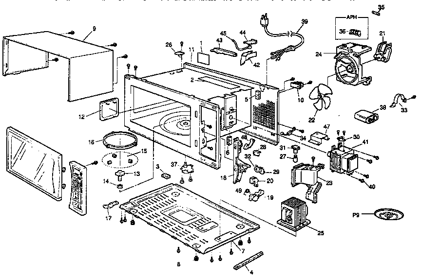 Microwave parts Diagram and Parts List for NNS776WA  Panasonic Microwave