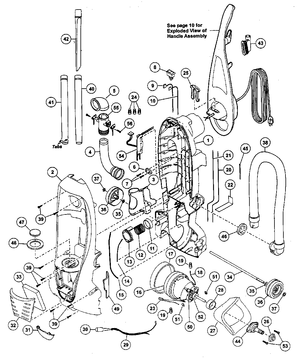 Body assy Diagram and Parts List for MC-V549100  Panasonic Upright Vacuum