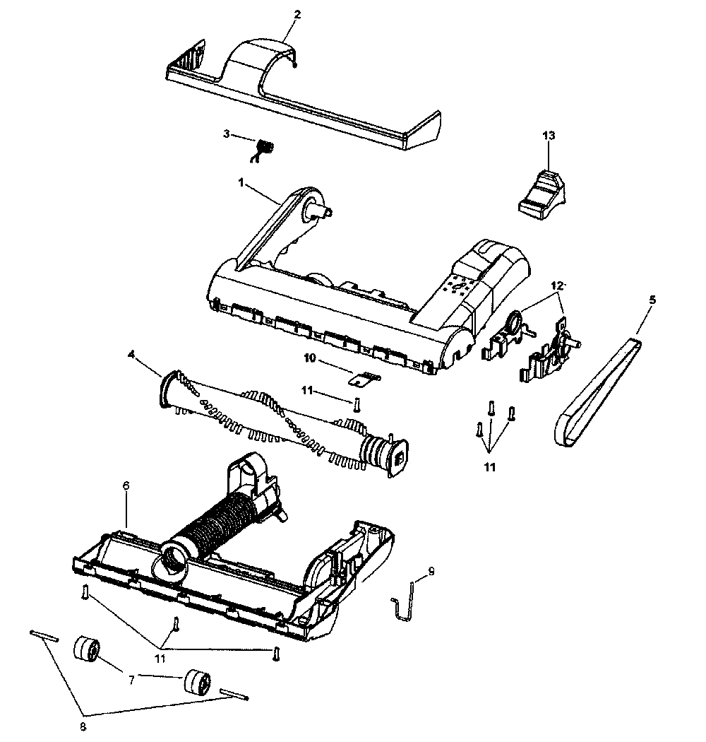 Nozzle housing Diagram and Parts List for MC-UL427-00  Panasonic Upright Vacuum