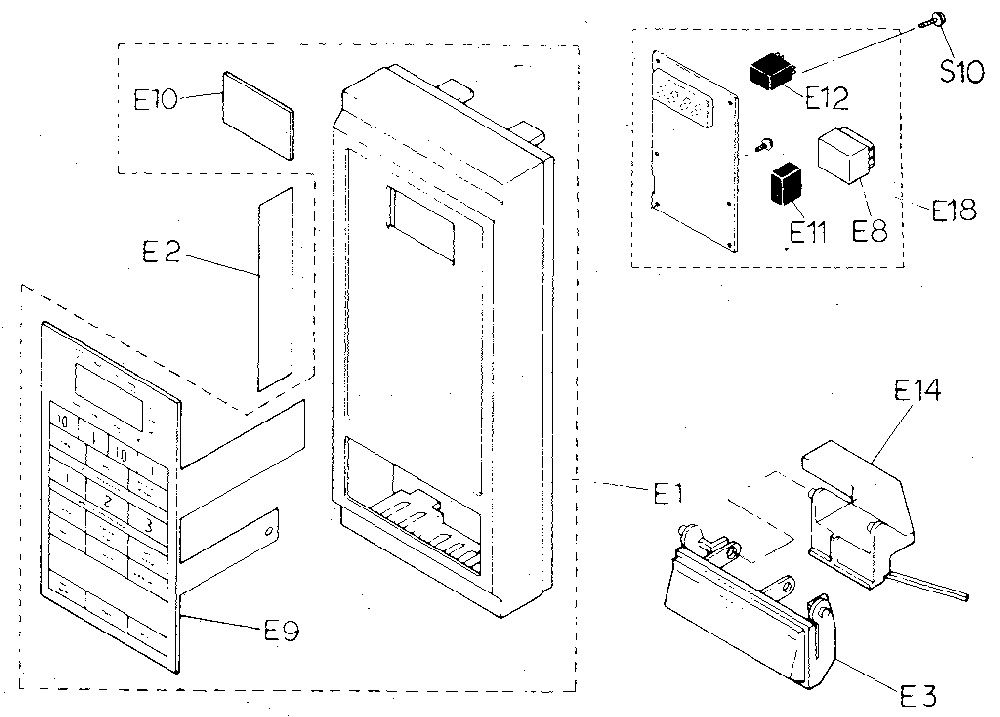 Escutcheon base assembly Diagram and Parts List for NN4408A  Panasonic Microwave