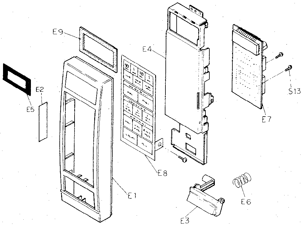 Escutcheon base assembly Diagram and Parts List for NN5508A  Panasonic Microwave