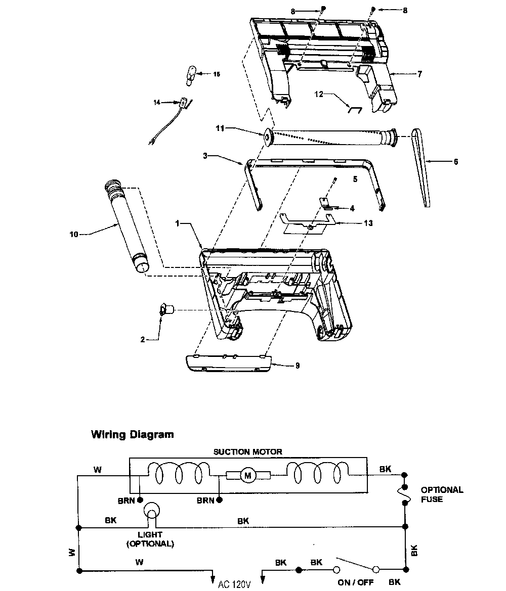 Nozze assy Diagram and Parts List for MC-UG223-00  Panasonic Upright Vacuum