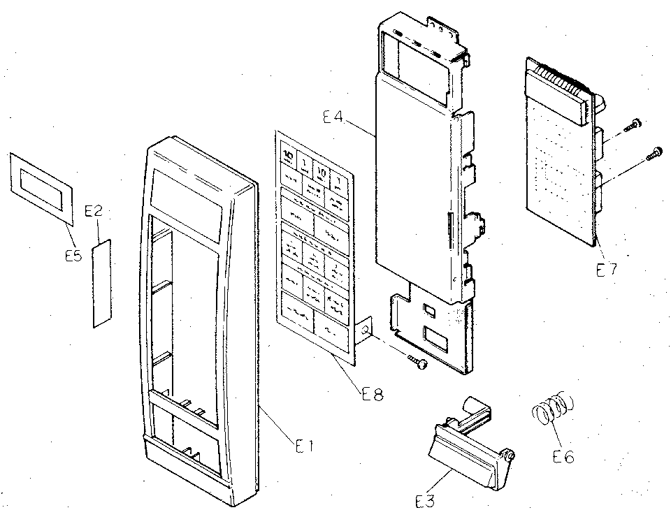 Escutcheon base assembly Diagram and Parts List for NN5439A  Panasonic Microwave
