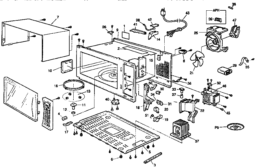 Microwave parts Diagram and Parts List for NN-S576BA  Panasonic Microwave