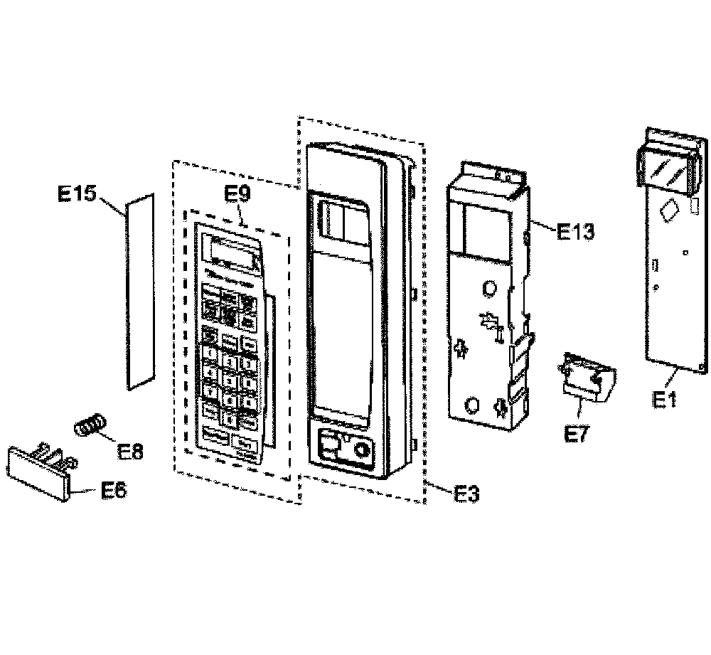 Control panel Diagram and Parts List for NN-SN960S  Panasonic Microwave