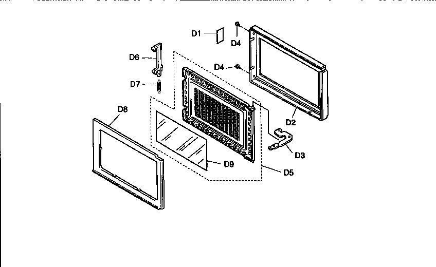Door assembly Diagram and Parts List for NN-S576BA  Panasonic Microwave