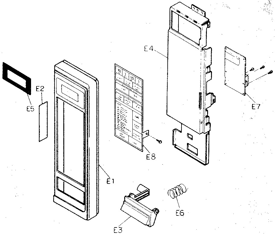 Escutcheon base assembly Diagram and Parts List for NN6539  Panasonic Microwave
