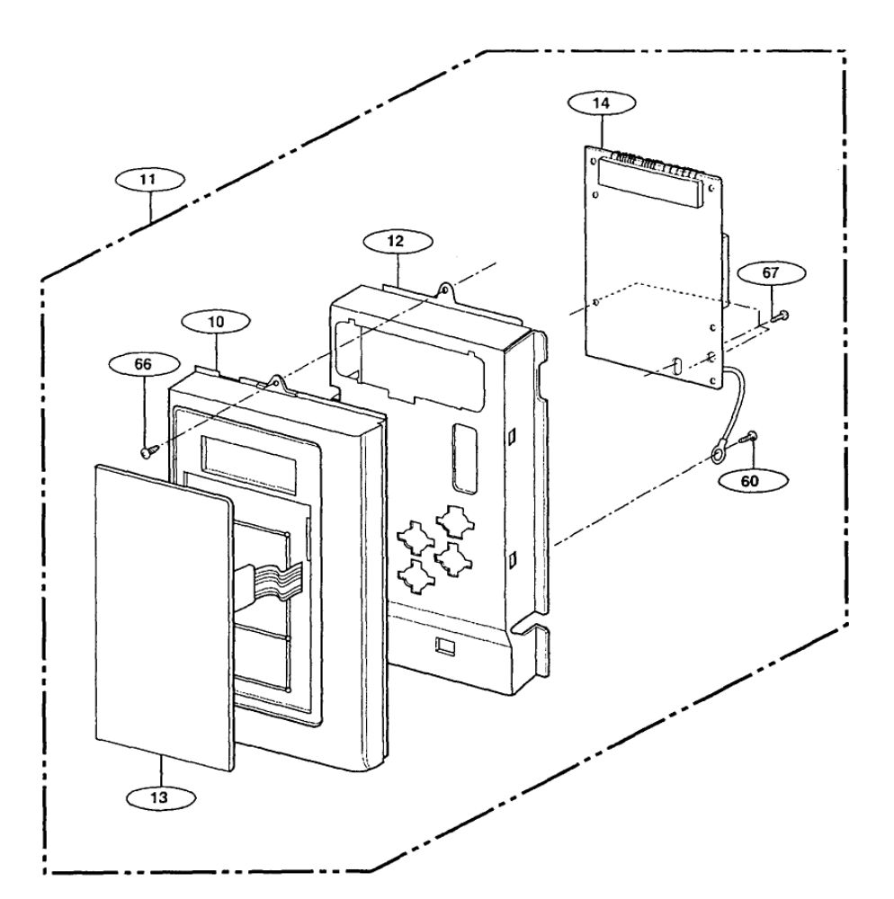 Control Assembly Diagram and Parts List for NN-S251BL  Panasonic Microwave