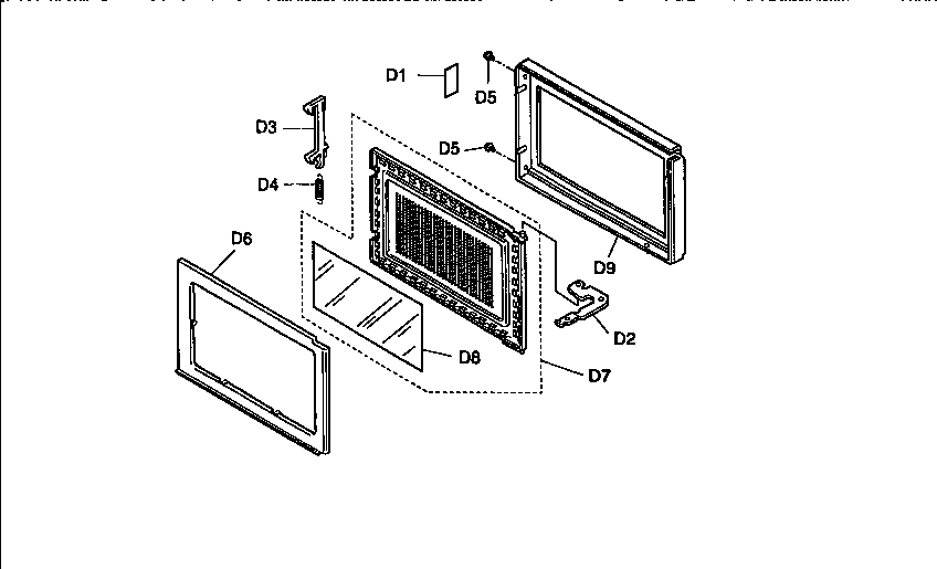 Door assembly Diagram and Parts List for NNS776WA  Panasonic Microwave