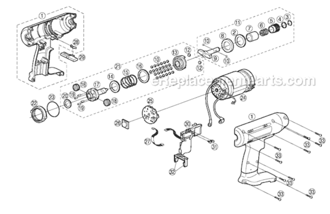 Page A Diagram and Parts List for EYF581  Panasonic Impact Driver