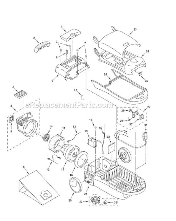 Page B Diagram and Parts List for MC-CG973-00  Panasonic Upright Vacuum