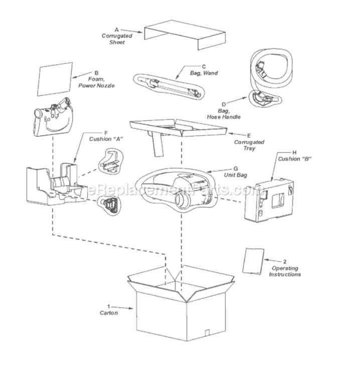 Page G Diagram and Parts List for MC-CG983-00  Panasonic Upright Vacuum