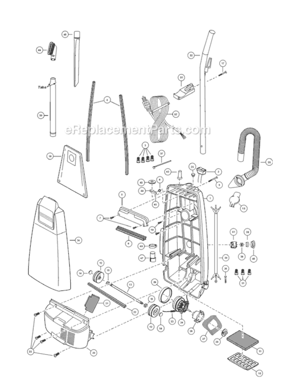 Page A Diagram and Parts List for MC-GG283-01  Panasonic Upright Vacuum