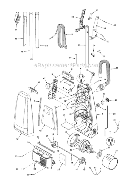 Page A Diagram and Parts List for MC-UG383-02  Panasonic Upright Vacuum