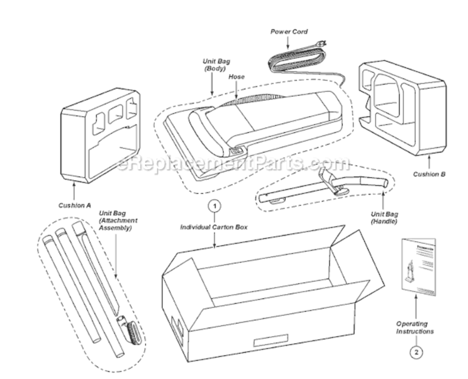 Page C Diagram and Parts List for MC-UG383-02  Panasonic Upright Vacuum