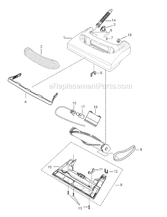 Page B Diagram and Parts List for MC-UG502-00  Panasonic Upright Vacuum