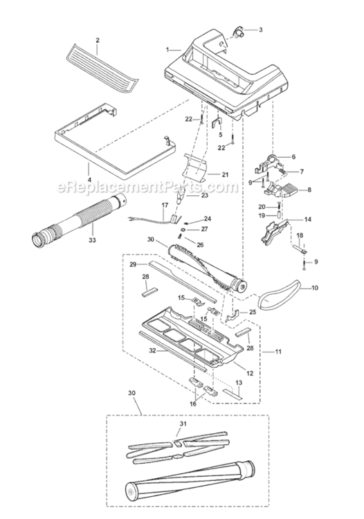 Page B Diagram and Parts List for MC-UG583-01  Panasonic Upright Vacuum