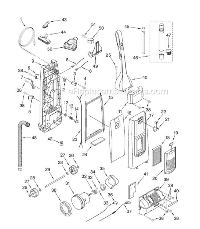 Page A Diagram and Parts List for MC-UG693-01  Panasonic Upright Vacuum