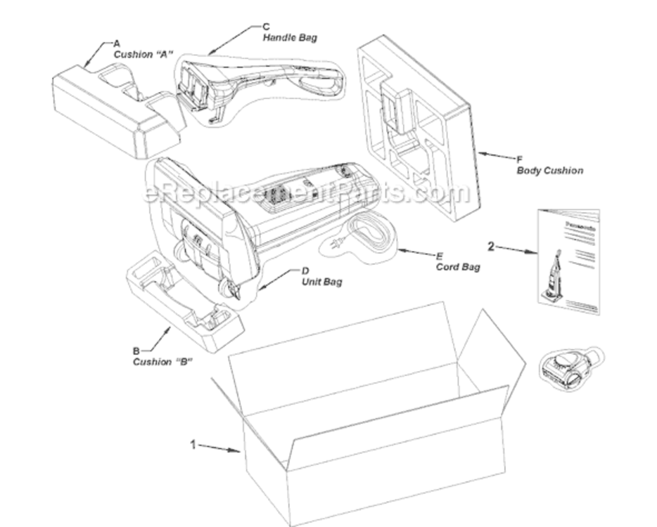 Page C Diagram and Parts List for MC-UG693-01  Panasonic Upright Vacuum