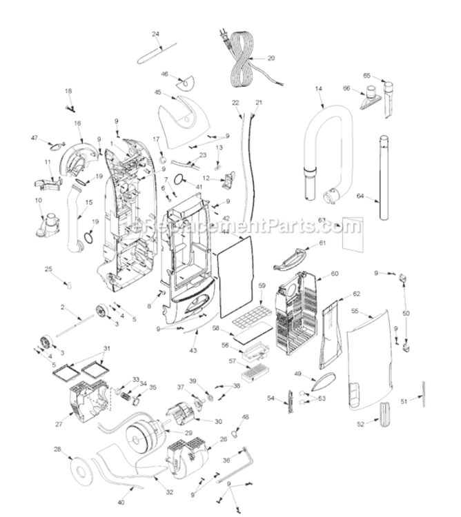 Page A Diagram and Parts List for MC-UG773-00  Panasonic Upright Vacuum