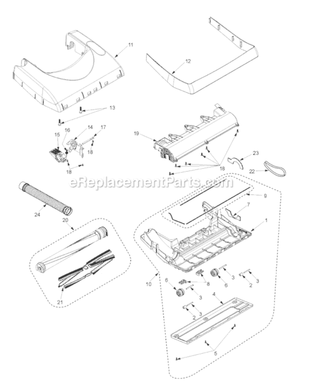 Page B Diagram and Parts List for MC-UG773-00  Panasonic Upright Vacuum