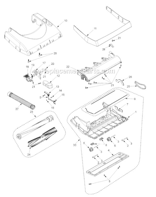 Page B Diagram and Parts List for MC-UG775-00  Panasonic Upright Vacuum