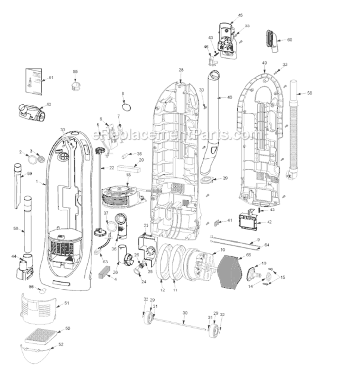 Page A Diagram and Parts List for MC-UL671-00  Panasonic Upright Vacuum