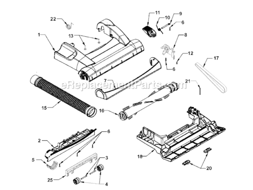 Page B Diagram and Parts List for MC-UL671-00  Panasonic Upright Vacuum