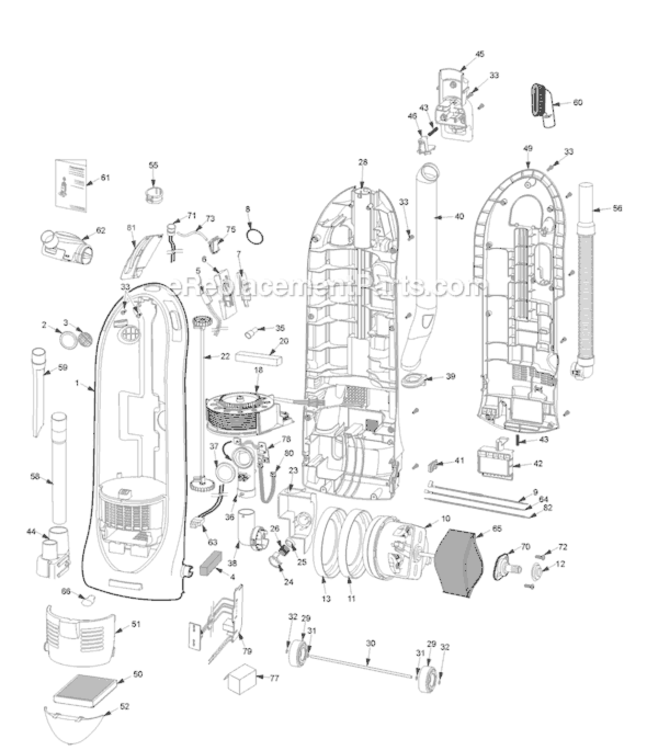 Page A Diagram and Parts List for MC-UL675-00  Panasonic Upright Vacuum