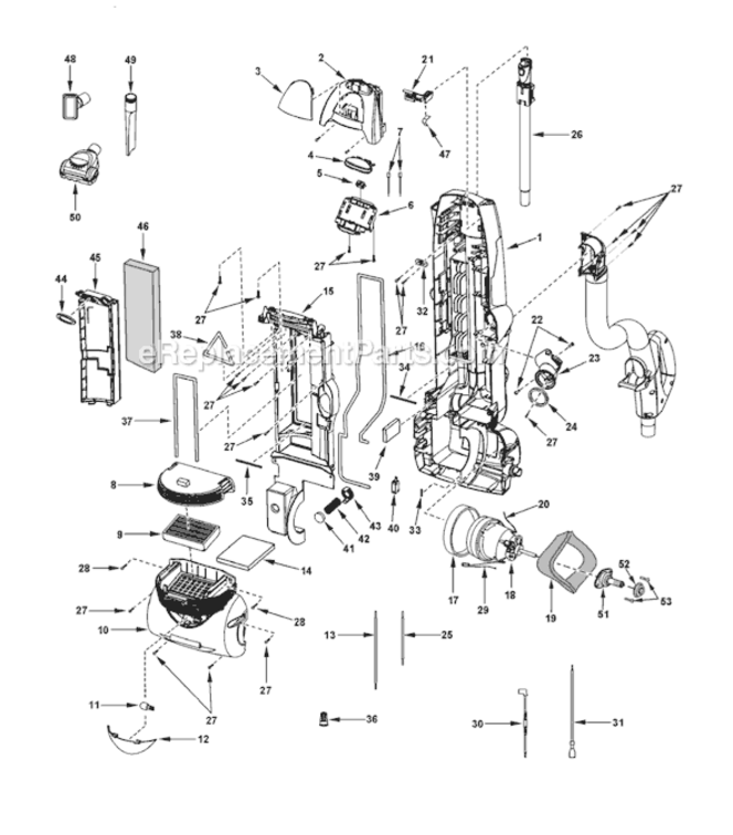 Page A Diagram and Parts List for MC-UL910-00  Panasonic Upright Vacuum