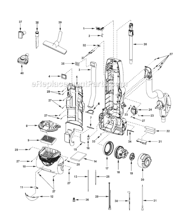 Page A Diagram and Parts List for MC-UL975-00  Panasonic Upright Vacuum